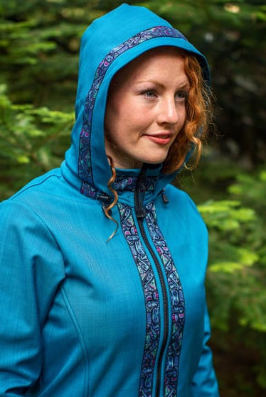 BOREALIS JACKET / (Softshell) / Ocean, / Totem-Aqua (trim