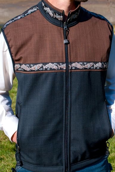 MEN'S KODIAK VEST / (Softshell) / Raven, Ridge, / Salmon-Copper