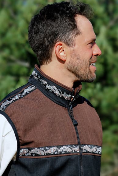MEN'S KODIAK VEST / (Softshell) / Raven, Ridge, / Salmon-Copper
