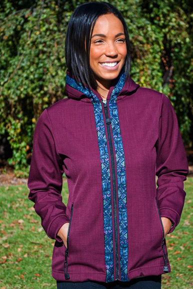 DENALI JACKET / (Softshell) / Nagoonberry, / Totem-Aqua (trim