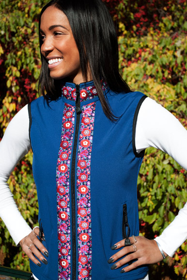 WOMEN'S GLACIER VEST / (Softshell) / Bluestone, / Cordova Bouquet