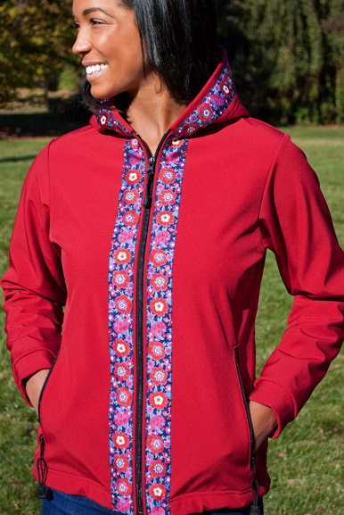 DENALI JACKET / (Softshell) / Ruby, / Cordova Bouquet (trim