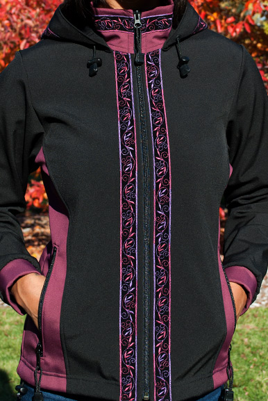 ARCTIC JACKET / (Softshell) / Black, Plumwine, / Velvet-Plum (trim