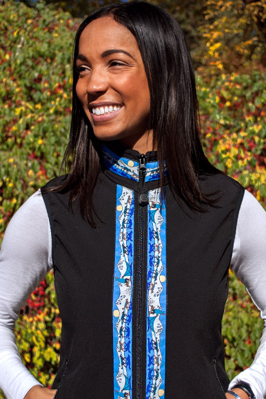 WOMEN'S GLACIER VEST / (Softshell) / Black, / Race Is On-Teal