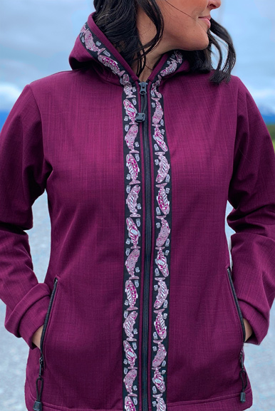 DENALI JACKET / (Softshell) / Nagoonberry, / Salmon-Plum(trim