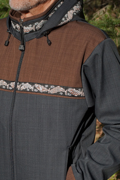 TUNDRA JACKET / (Softshell) / Raven, Ridge, / Salmon-Copper (trim