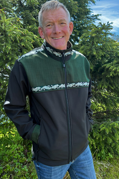 KODIAK JACKET / (Softshell) / Black, Fjord / Salmon-Green (trim