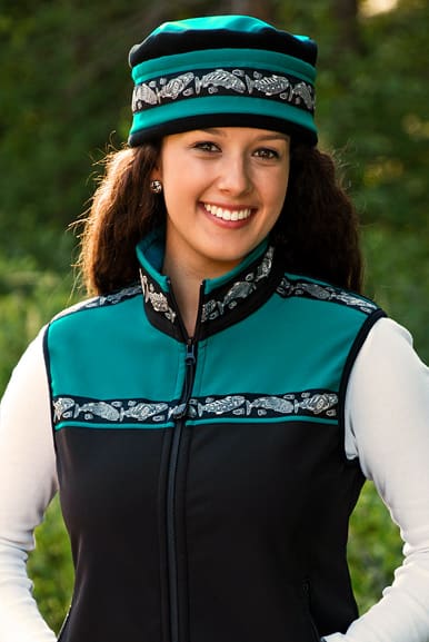 WOMEN'S KODIAK VEST / (Softshell) / Black, Teal, / Salmon-Grey