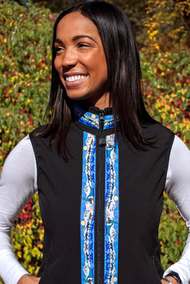 WOMEN'S GLACIER VEST / (Softshell) / Black, / Race Is On-Teal