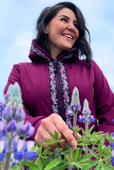 DENALI JACKET / (Softshell) / Nagoonberry, / Salmon-Plum(trim