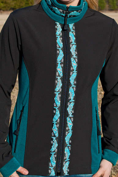 ALEUTIAN JACKET / (Hybrid) / Black, Emerald, / Salmon-Teal (trim