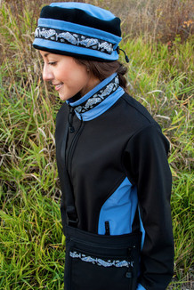 ALEUTIAN JACKET / (Softshell) / Black, Twilight, / Salmon-Periwinkle (trim)