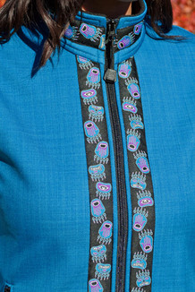 WOMEN'S GLACIER VEST / (Softshell) /  Ocean, / Bear Tracks-Purple (trim)