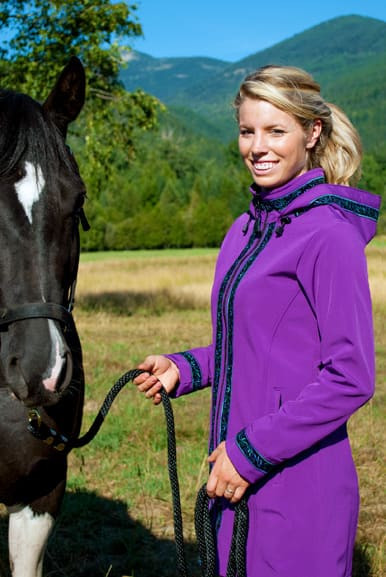 View showing trim added to Hood, Collar, Cuff, and Zipper