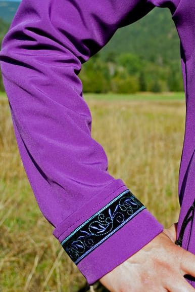 Close up of adjustable cuff with trim added
