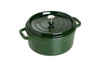 Staub Cast Iron 4 qt. Round Cocotte - Basil with Stainless Steel Knob