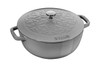Staub Cast Iron 3 3/4 qt. Essential Fleur De Lis French Oven with Stainless Steel Knob - Graphite Grey
