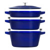 Staub 4PC Cast Iron Stackable Set - Dark Blue