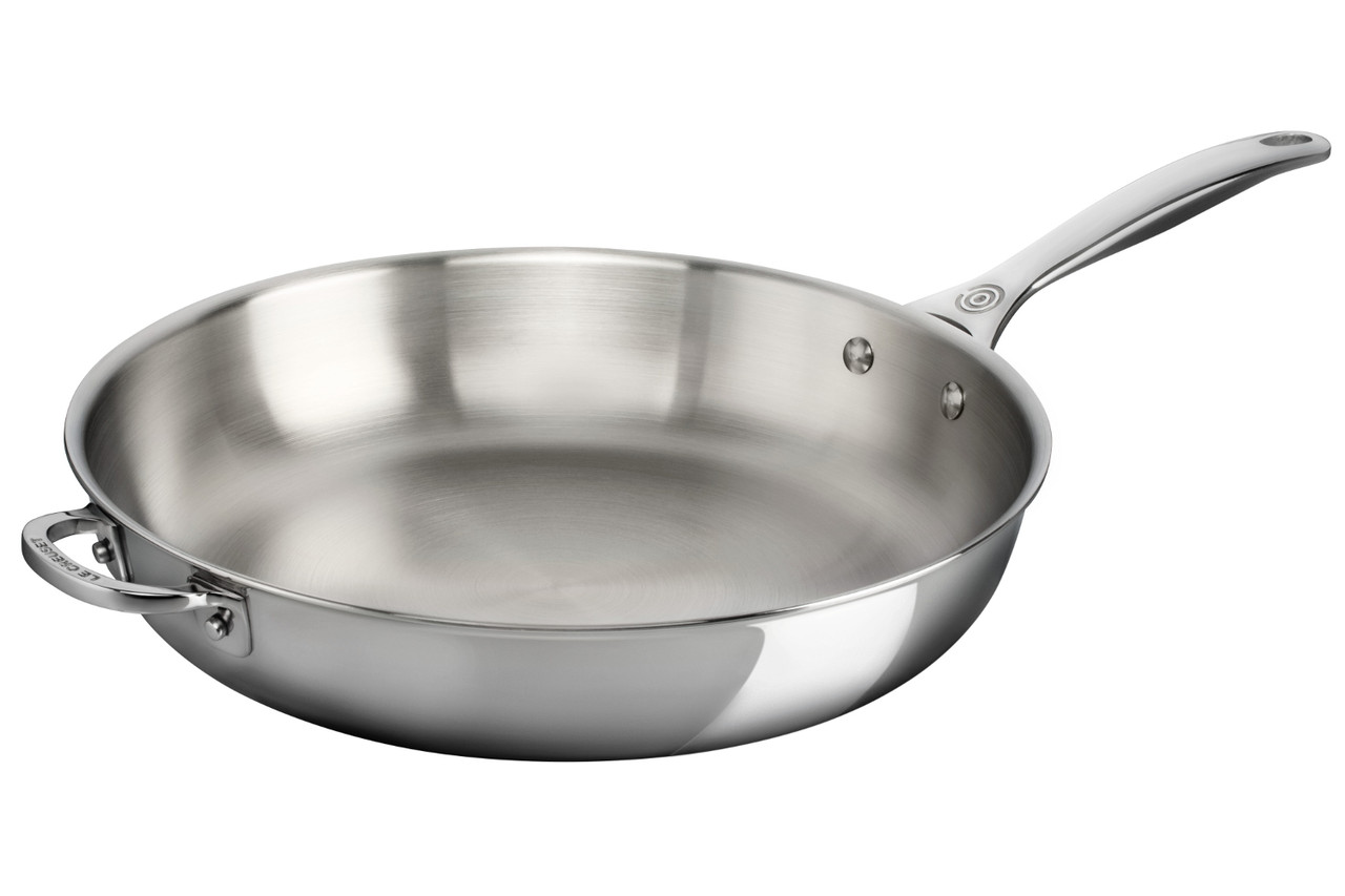 12-Inch Deep Frying Pan with Lid and Helper Handle