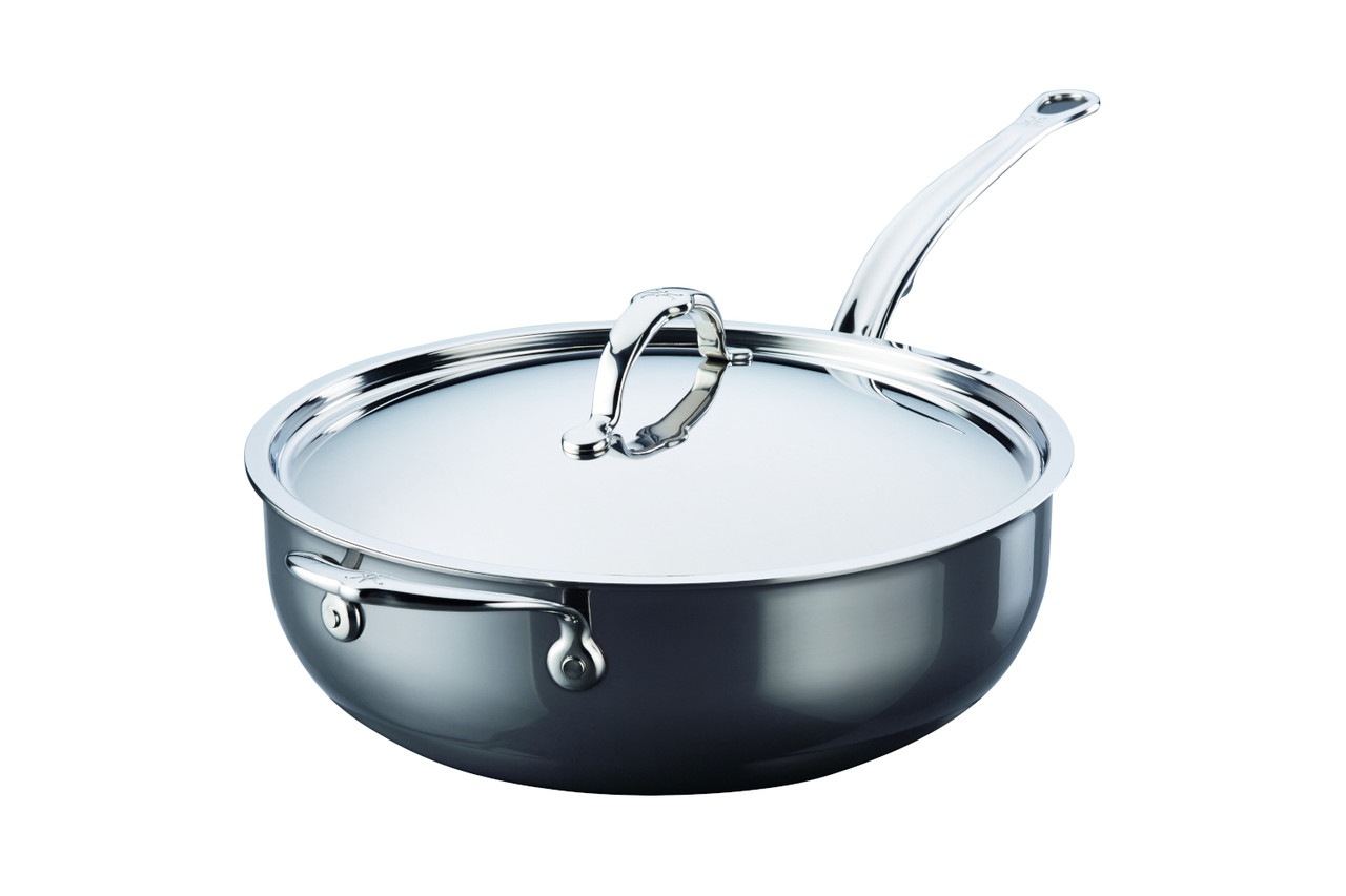 Hestan NanoBond Stainless Steel 5 qt. Covered Essential Pan with Helper Handle