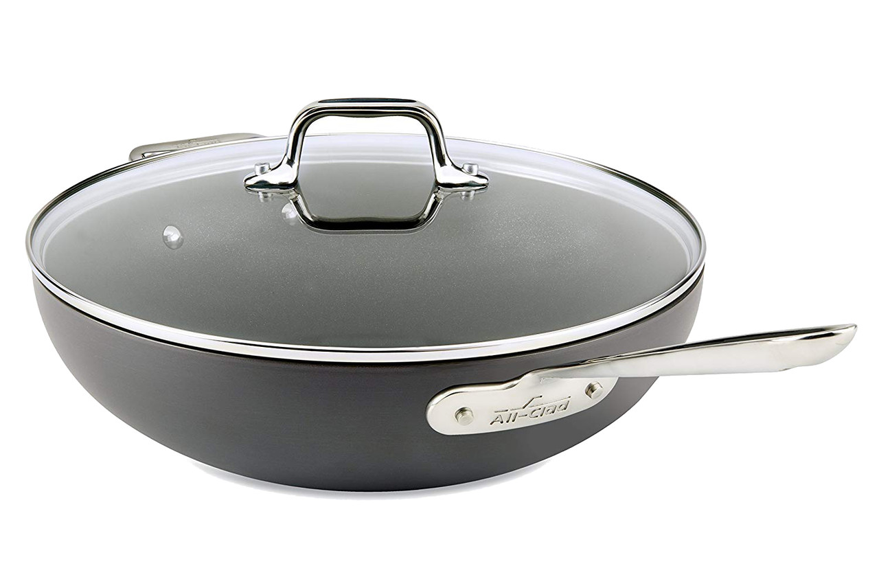 All-Clad HA1 Non-Stick Aluminum Saute Pan with Lid & Reviews