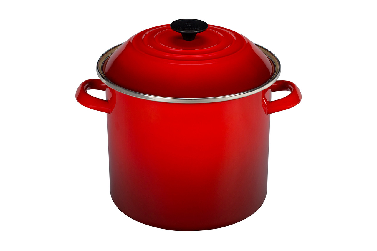 Le Creuset Enamel on Steel 6 qt. Cerise Stock Pot