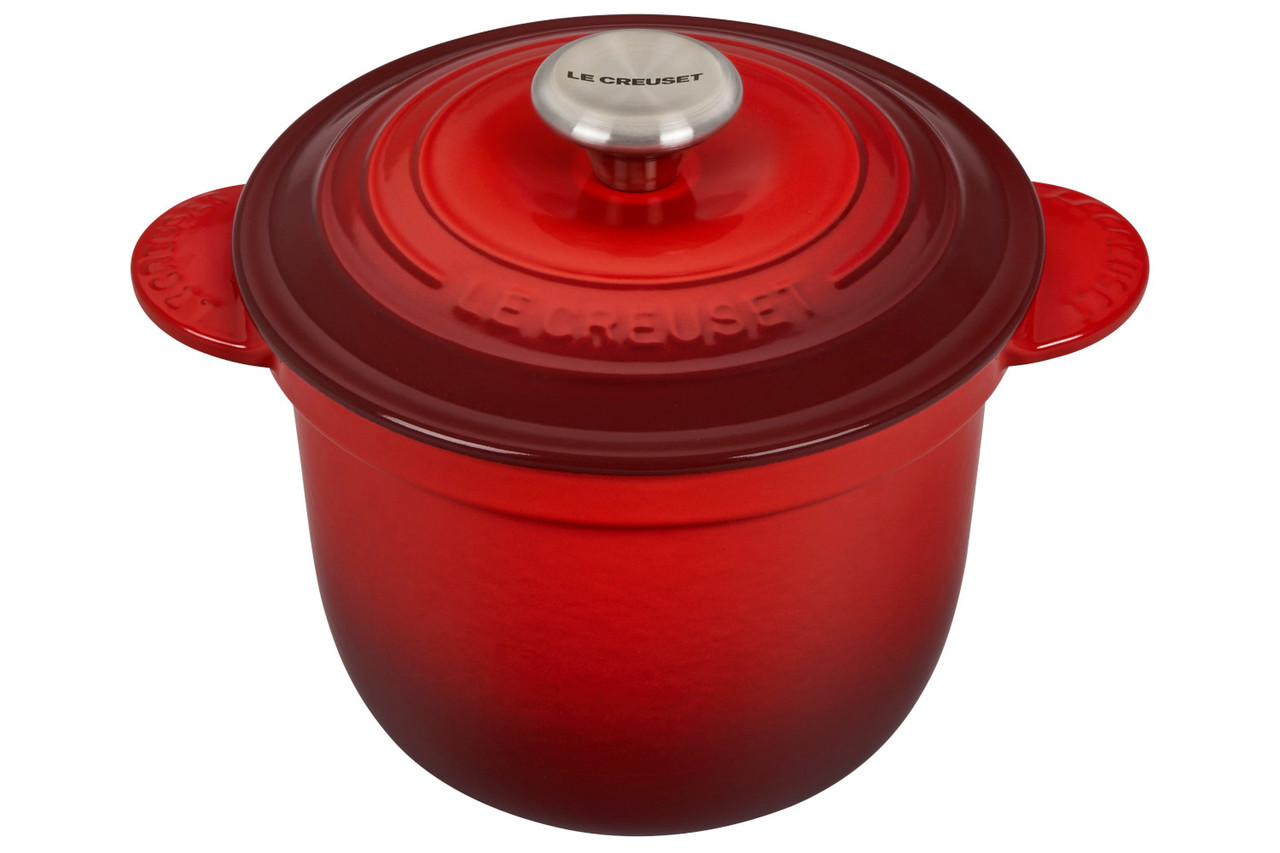 Le Creuset Cast Iron 2 1/4 Qt. Rice Pot Cooker - Cerise Red - New in Box