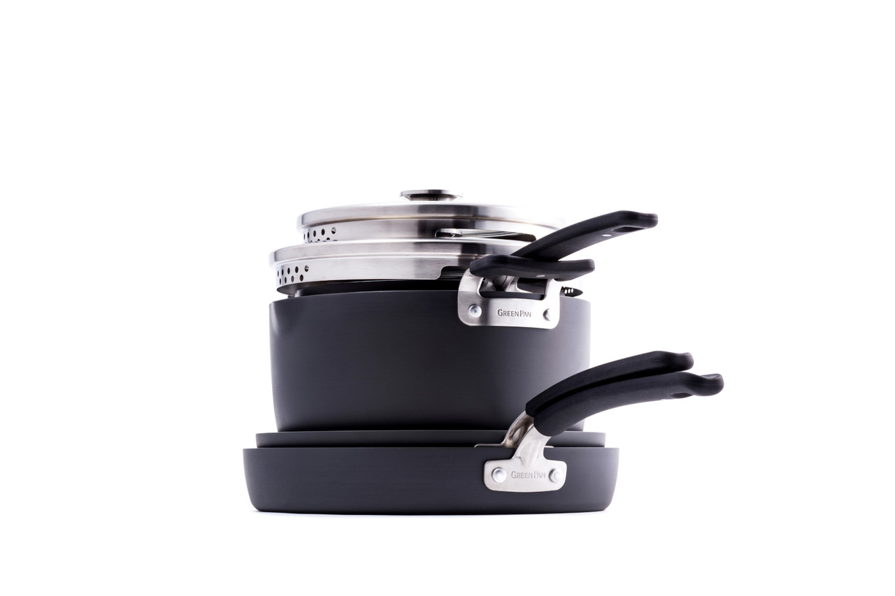 Levels Hard Anodized Stackable Ceramic Nonstick 6-Piece Cookware Set