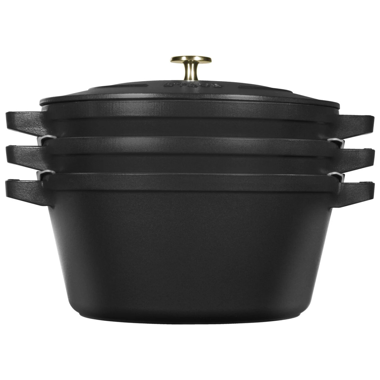 Staub Matte Black 4-Piece Stackable Cookware Set + Reviews