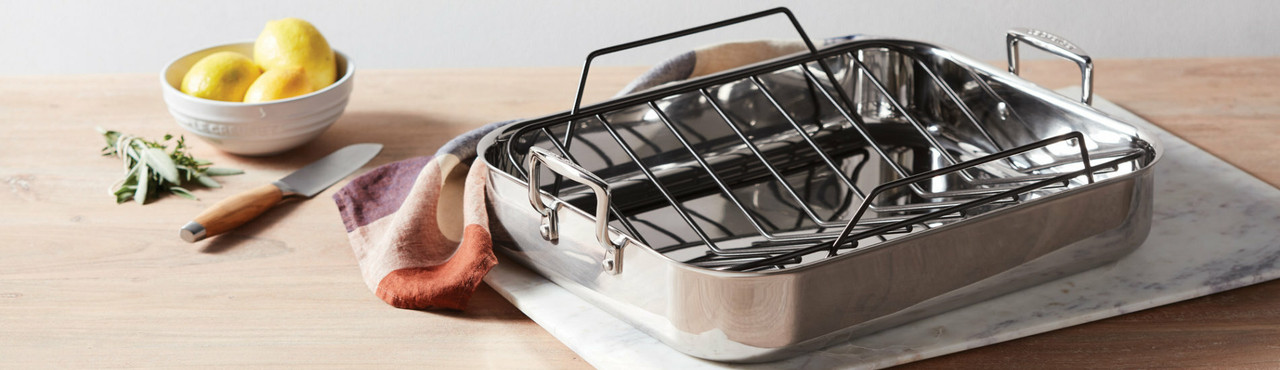 9 x 13 Shallow Roasting Pan with Rack