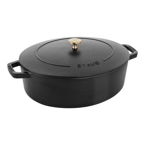 Staub Cast Iron 6.25 qt. Matte Black Oval Cocotte