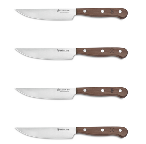 Wusthof 4 Piece Steak Knife Set with Plum Wood Handles