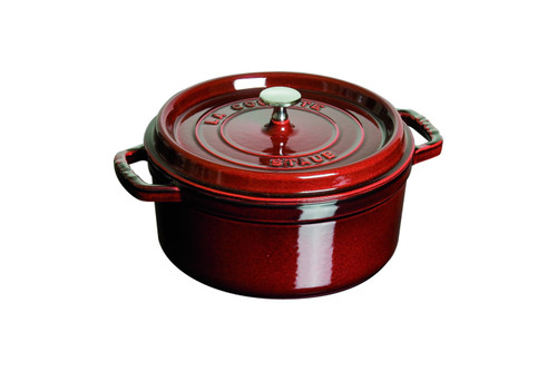 Staub 4qt Round Cocotte Grenadine & SS Knob 11024-87 | MetroKitchen