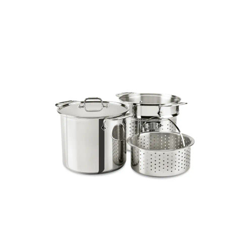 All-Clad Stainless Steel 8 qt. Disc Bottom Multi-Cooker Stock Pot All-Clad Stainless Steel 8 qt. Disc Bottom Multi-Cooker Stock Pot