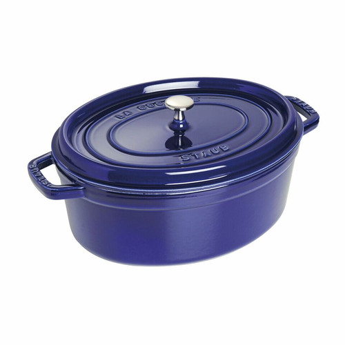 Staub Cast Iron 7-qt Round Cocotte - Dark Blue, Made in France