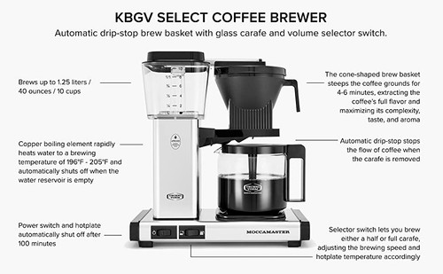 Manual-Adjust Drip-Stop Coffee Maker: Shop Moccamaster KBTS Brewer