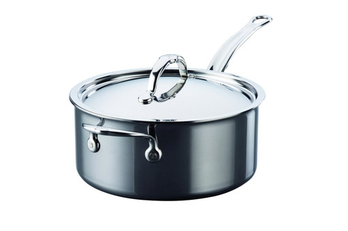 Hestan NanoBond Stainless Steel 4 qt. Covered Saucepan w/Helper Handle