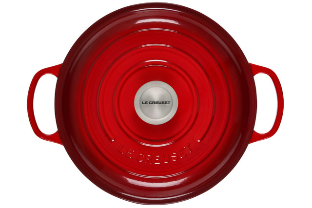 Le Creuset Signature Enameled Cast-Iron 5-Quart Round Braiser, Cerise (Cherry Red)