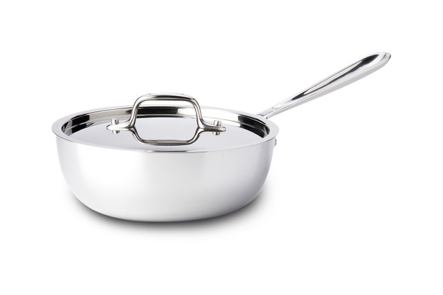 All-Clad D3 Tri-Ply Stainless Steel Sauté Pan with Lid; 2 Sizes in 2023