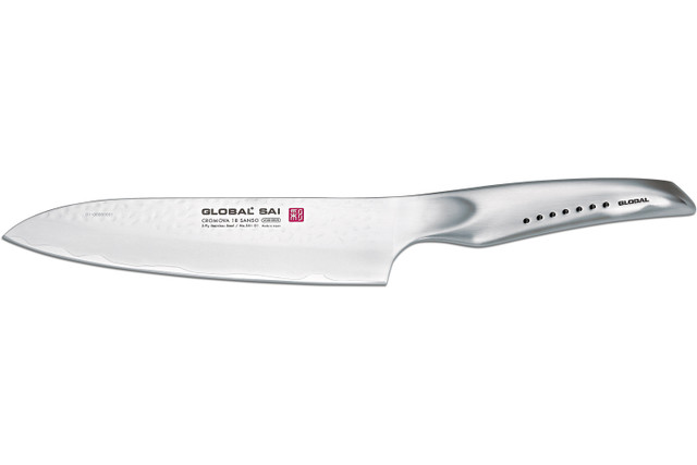 Global SAI-02 Sai Chef's / Carving Knife 8 Hammered Blade