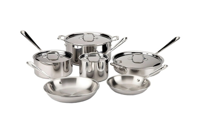 All-Clad D5 Brushed Stainless Steel 10 Piece Cookware Set with Free 4 Piece Lasagna Set