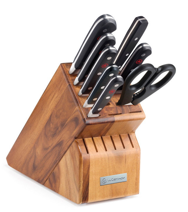 Wusthof Classic Ikon 7-Piece Acacia Slim Knife Block Set