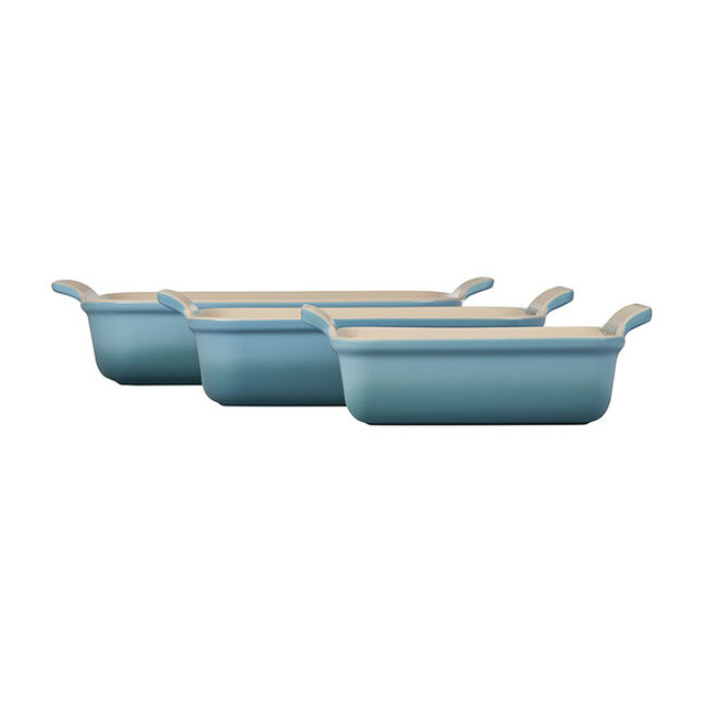 Le Creuset Heritage Stoneware Oval Fish Baker, 1.7qt., Sea Salt