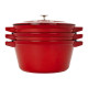 Staub 4PC Cast Iron Stackable Set - Cherry