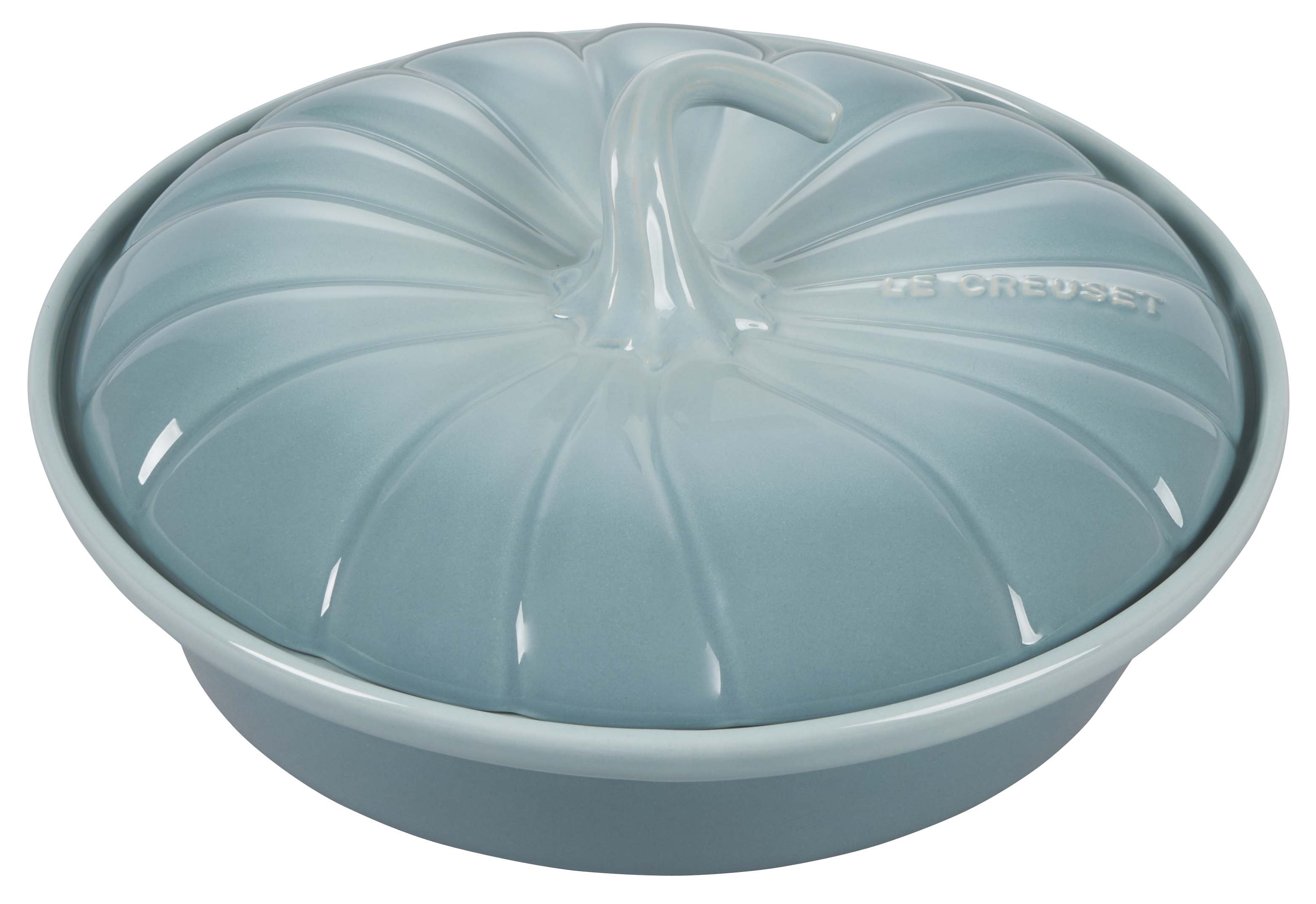 Le Creuset Pumpkin Pie Dish with Lid Sea Salt