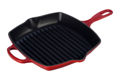 Le Creuset Signature Cast Iron 10.25-Inch Flame Square Skillet Grill