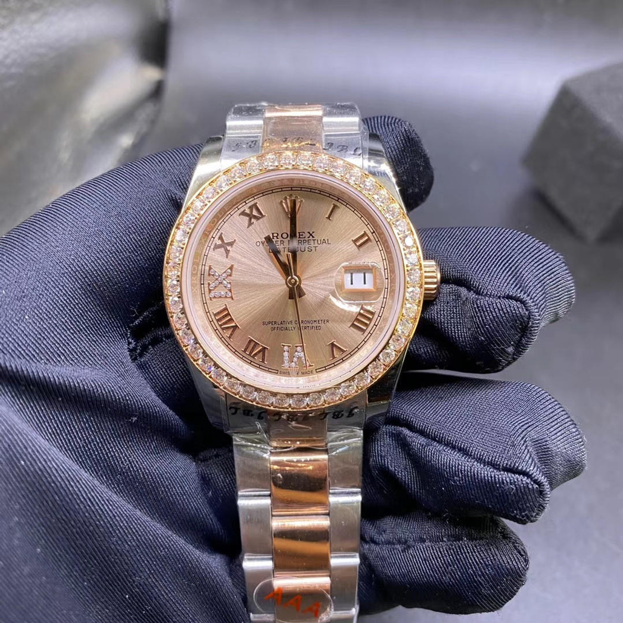 buy High quality replica Plain Jane Rolex Datejust two tone rose gold ...