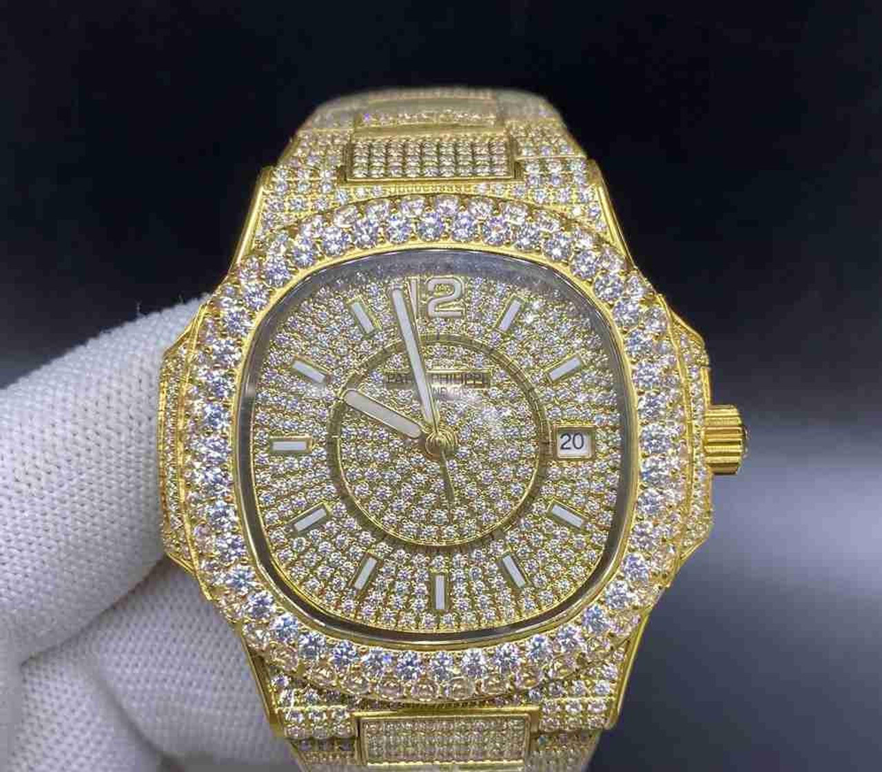 buy High quality replica Fully Iced out Patek Geneve. Repwatchplug.com ...