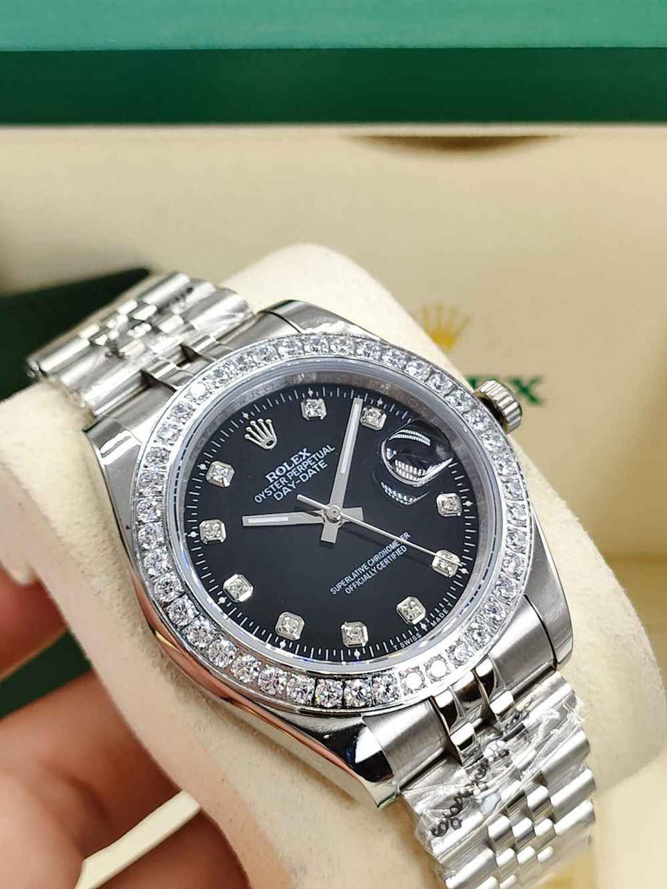 buy High quality replica iced out moissanite diamonds Rolex Daydate ...