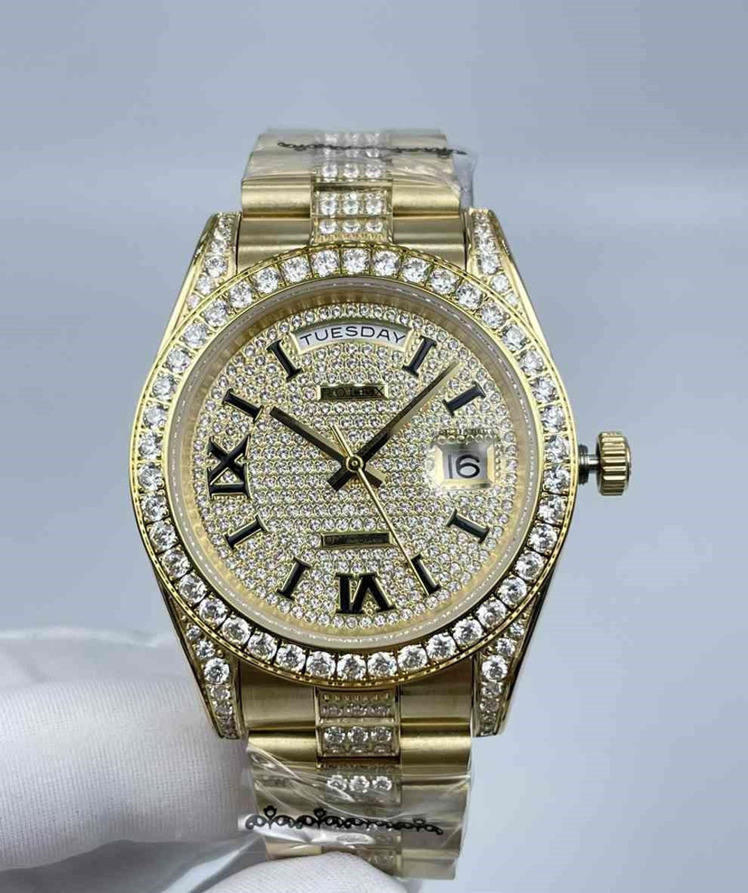 buy High quality replica Iced out Rolex DayDate 41mm (Pick Style) from ...